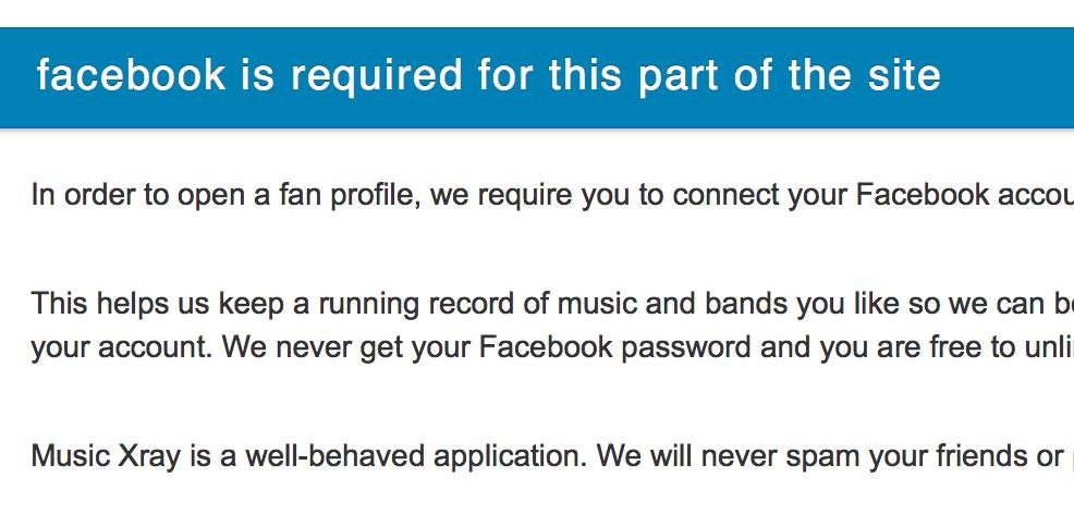 syncing facebook with the music xray application