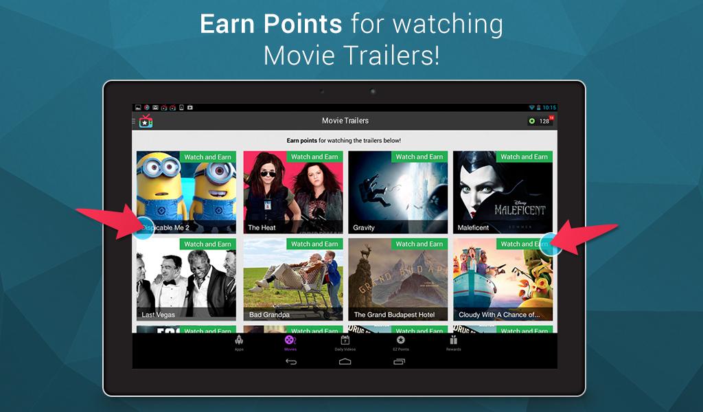 earn points for watching movie trailers perk app