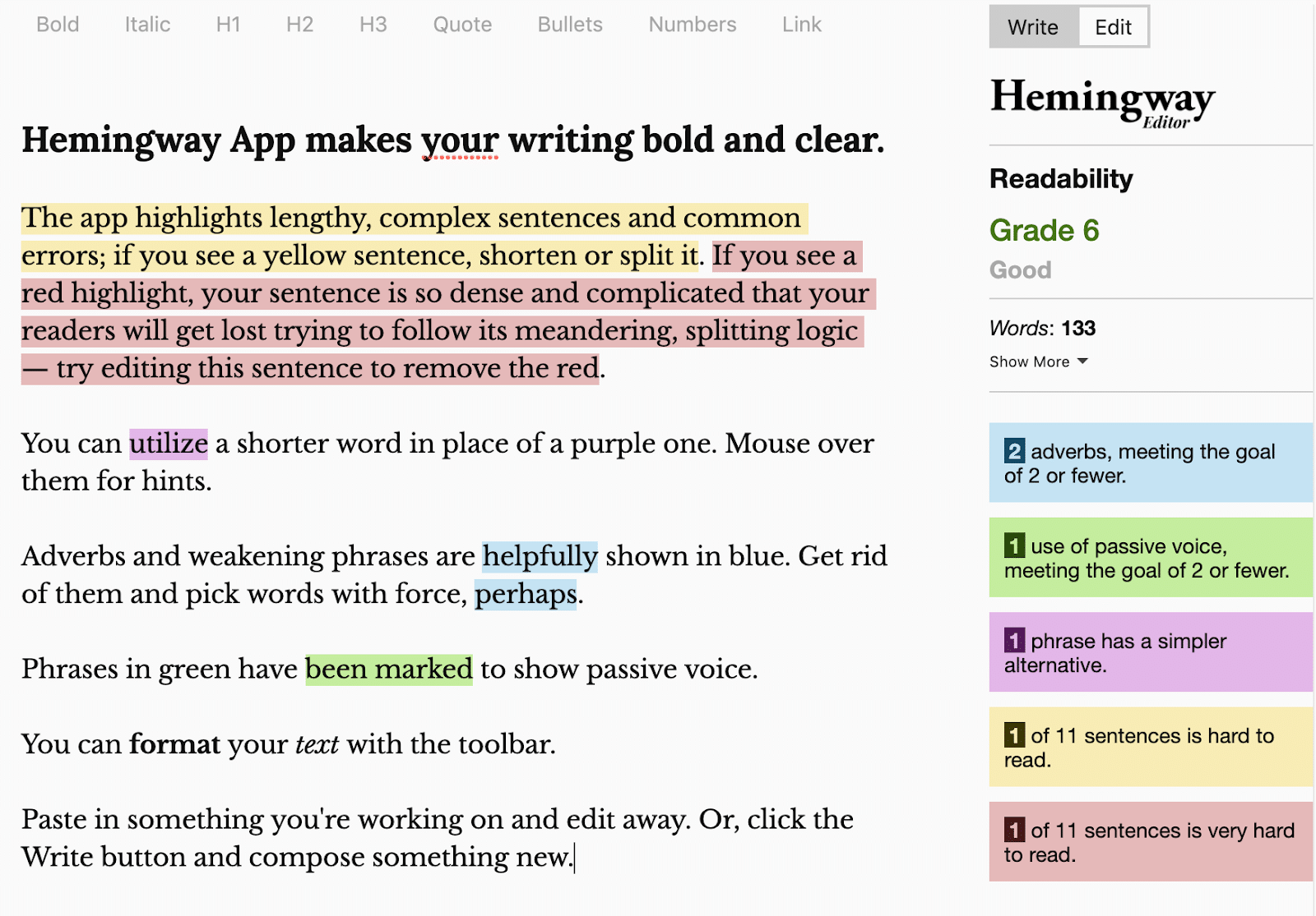 hemingway app