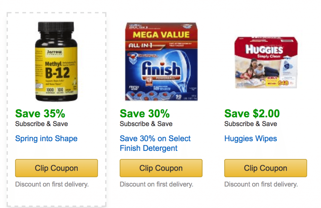 clip coupons on Amazon