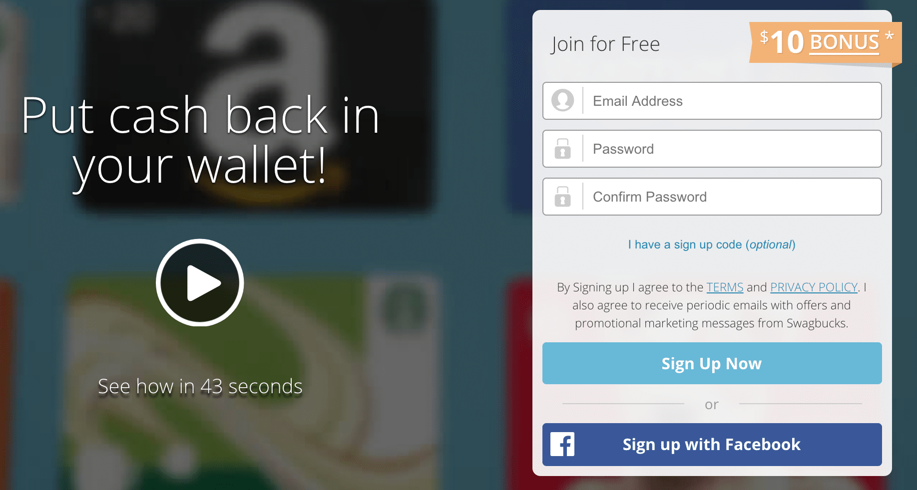 swagbucks $10 dollar sign up bonus